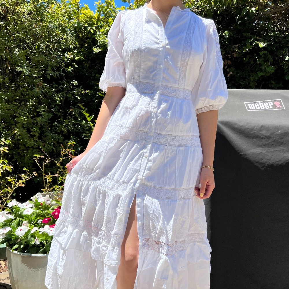 LoveShackFancy for Target White Phoebe Lace Midi Dress